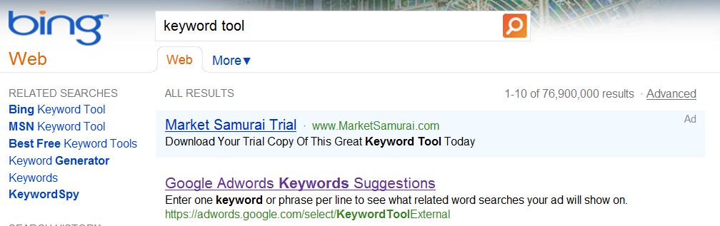Keyword-Tool-Bing-SERPs